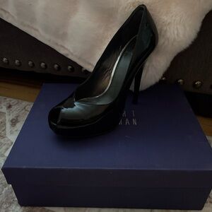 Stuart Weitzman Black Patent Victoria Shoes